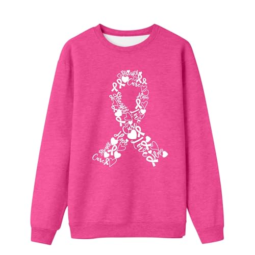 Womens Sweatshirts Breast Cancer Awareness Pullover In October We Wear Pink Tops Pink Ribbon Inspirational Shirt - image 1