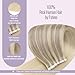Fshine Tape in Hair Extensions, Seamless Invisible Design, 20 pcs 50 g 18 Inch, Ash Blonde to Golden Blonde and Platinum Blonde, Soft and Silky Tape ins, Ideal for Wedding Bridesmaid Party Hairstyle