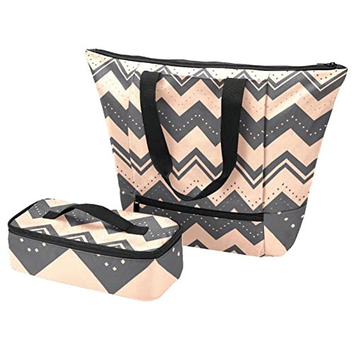 Sac fourre-tout grand format et lunch bag à rayures pour simplifier vos journées d'école