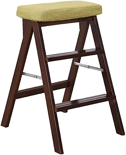Taburete de escalera de madera plegable y portátil de 3 peldaños 2