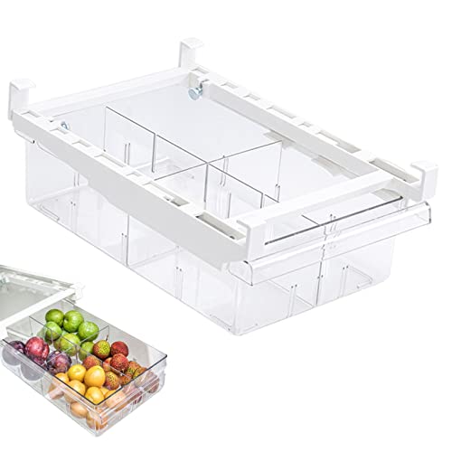 Organizzatore del cassetto del Frigorifero 4 Griglie Trasparenti in Frigorifero per bidoni del BPA BPA Freezer Pantry da Raccolta del Cesto per Verdure, Frutta
