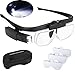 Produktbild Kopflupe mit Led Beleuchtung, Stirnlupe Kopfbandlupe für Brillenträger Arbeitsabstand Uhrmacher Lesen Handwerk, Lupenbrille mit Licht USB Aufladbar Wechseloptik 1.5X, 2X, 2.5X