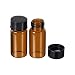PATIKIL 50mL Reagent Media Bottle, 10 Pack Round Glass Storage Bottles Plastic Screw Cap for Lab Home, Brown