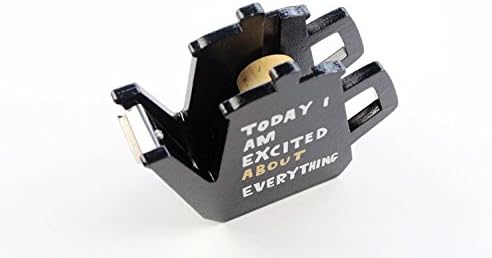 InnoDesktop Cute Wooden Teapot with Inspiration Quotation Desktop Tape Dispenser (Black)