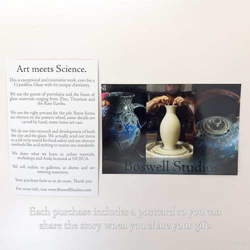 Unique Handmade Porcelain Crystal Ornament with Natural Willemite Glaze - Phil's Blue Art Collectible - Image 6