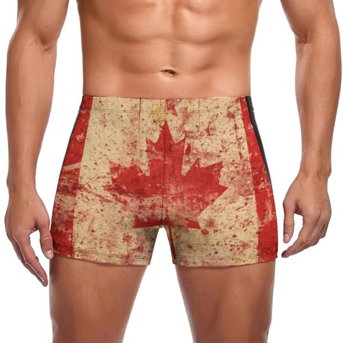 Maillot de bain drapeau canadien pour homme coupe slip de bain confortable