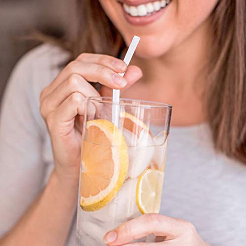Image of 200 Count 8.25 inch Eco-friendly Bendable Compostable PLA Straws - KTOB Plasticless Biodegradable Flexible Drinking Straws (Pack of 2)