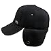 eYourlife2012 Mens Winter Wool Fleece Faux Fur Outdoor Peaked Baseball Cap Hat with Ear Warmer Black