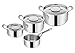 Tefal E307S7 Jamie Oliver Cook`s Classic 7-teiliges Topfset | bestehend aus: Stielkasserolle 16 cm + Kochtöpfe 16/20/24 cm mit Deckel | Messskala | induktionsgeeignet | Edelstahl