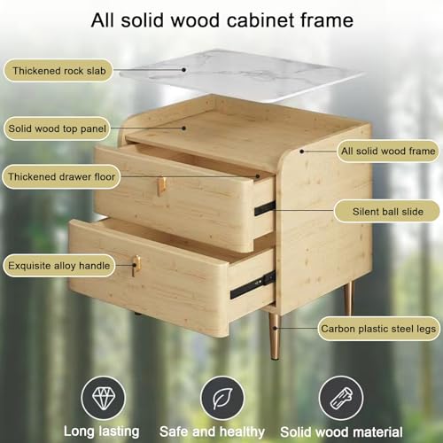 Table de chevet assemblage facile avec 2 tiroirs pour petit espace