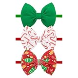 YanJie Christmas Bows for Baby Girls Christmas Tree Candy Cane Headbands Gingerbread Toddler Newborn Bows Red Green White Hair Accessories