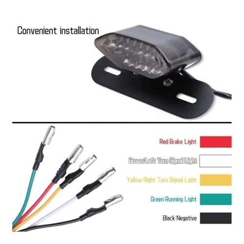 Feu d'arrêt arrière moto LED avec feux clignotants pour permis - 6