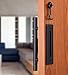 Graushing 12.1” Sliding Barn Door Pull and Flush Handle Kit with Hook and Eye Lock Hardware Set, Black