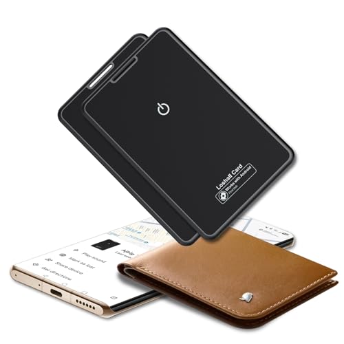 2 Pack Wallet Tracker Card for Android Bluetooth Tracker Work with Google Find Hub(Android Only) IP68 Waterproof Item Finder for Bags Keys Passport