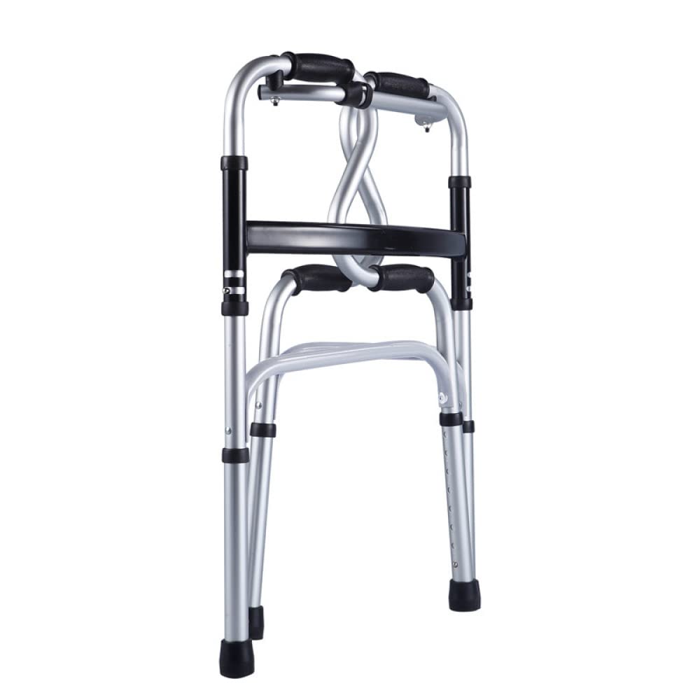 Walker Assist - Dispositivo de apoyo de movilidad de aleación de aluminio para personas mayores que necesitan movilidad, ligero, plegable, silla andador con asiento (A)