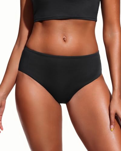 Tempt Me Women Mid Rise Bikini Bottoms - Full Coverage Bathing Suit Bottoms Mid Waist Swim Bottoms 2025