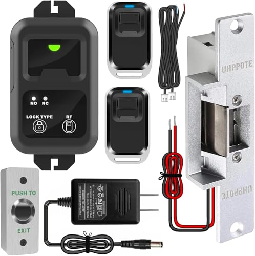 UHPPOTE Access Control Electric Strike Door Lock Fail-Secure Kit System with Remote Control