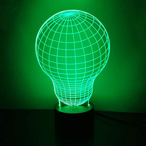 Loveboat Bulb 3D Night Light Led Illusion Lamp Bedside Desk Table Lamp, 7 Color Changing Lights With Acrylic Flat & Abs Base & Usb Charger As Home Decor And A Best Gift #TOP7