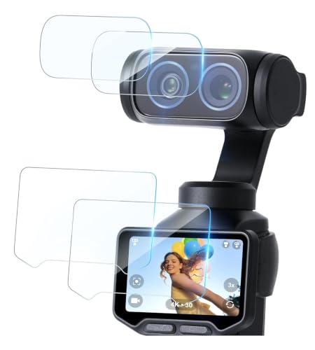 Image of M.G.R.J Tempered Glass Screen Protector for Insta360 Luna Ultra Gimbal Camera (Set of (2) Screen Tempered Glass & (2) Lens Protector) (Transparent)