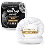 Linens Limited King Size Duvet 10.5 Tog, Made in the UK, Feels Like Down, Luxurious Quilt, Soft and Comfy, Ultra-Fine Siliconised Hollowfibre, Machine Washable (White)