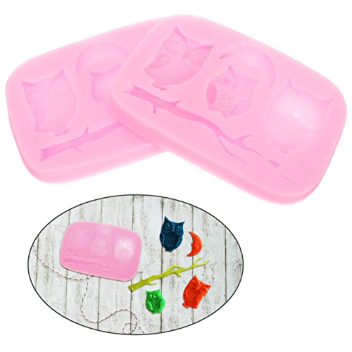 Homoyoyo 2 peças de silicone em forma de coruja gelatinosa resistente ao calor, doces, chocolate fud
