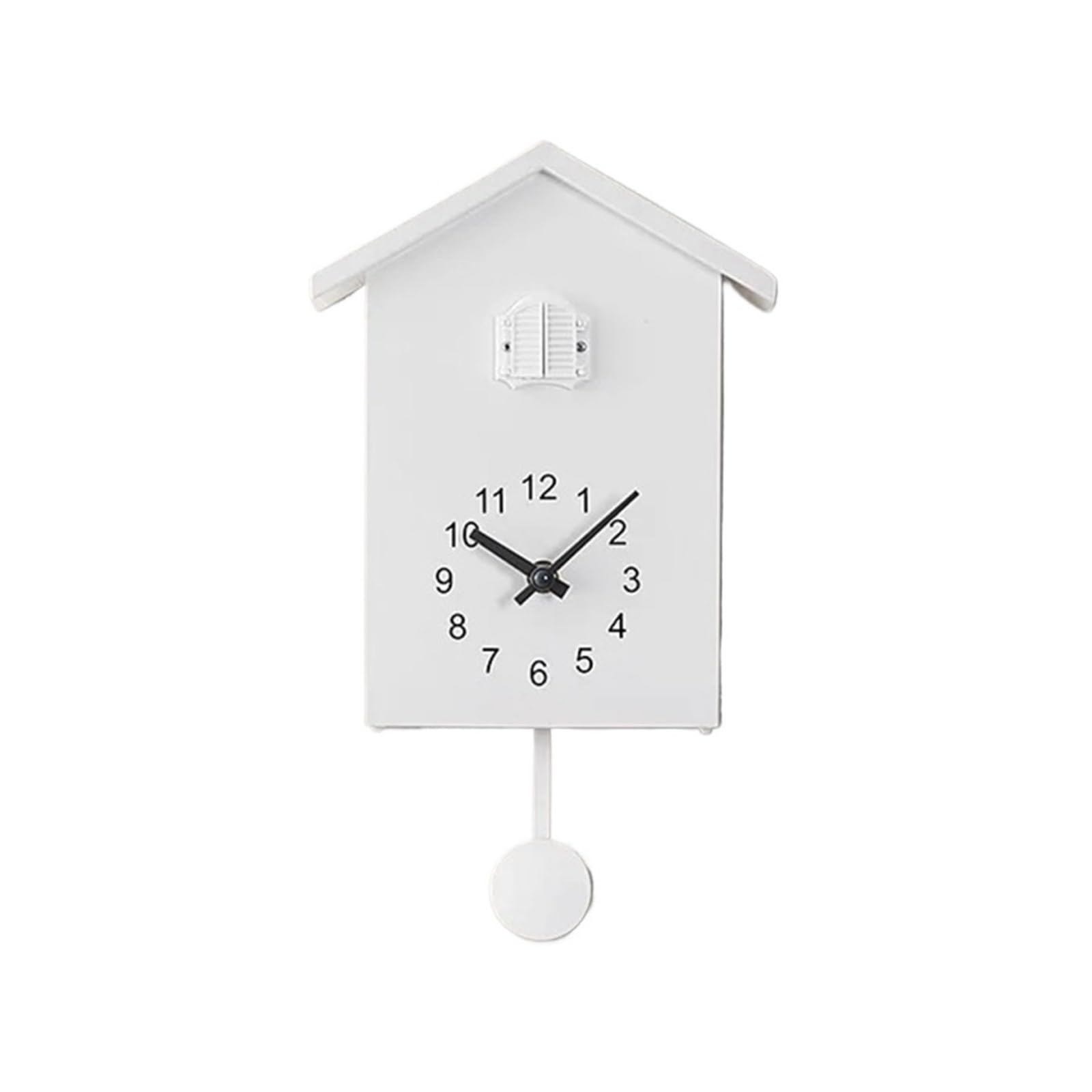 GOXQIT 1 Pcs Interior Wall Clock Cuckoo Time Clocks Room Decorations Digital Hourly Aesthetic Design Noiseless Timepiece For Living Room(White)