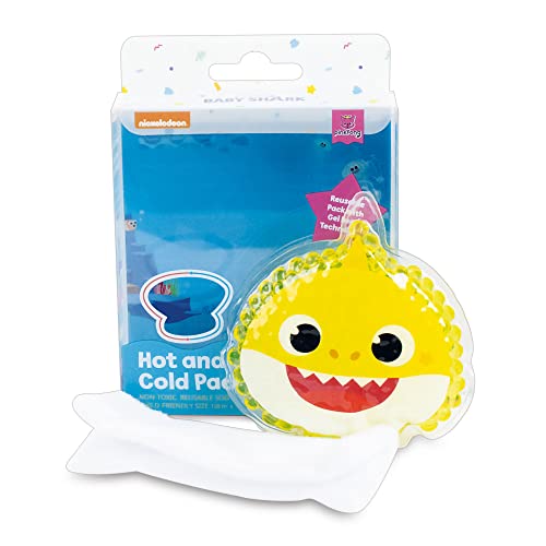 BABY SHARK - Paquetes de gel calmante para heridas y calientes para niños, paquetes de hielo instantáneos reutilizables, no tóxicos, aptos para niños, alivio instantáneo del dolor, ideal para el