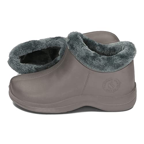 PLAME Gefütterte Gummistiefel - Damen & Herren EVA Stiefel, Warme Regenstiefel 36-46 EU (Grau, 39)