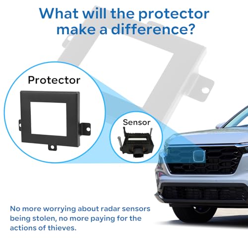 Image of Front Radar Sensor Protector Cover Compatible with Honda CR-V CRV All Models 2023-2025, Vehicle Radar Sensor Protector Cover Accessory for CRV Honda with Screws, Black
