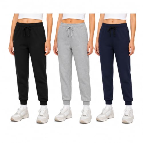 Image of Sweet Hearts Girls Sweatpants - 3 Pack Super Soft Performance Jogger Girls Pants: Made in USA (Sizes 5-18)