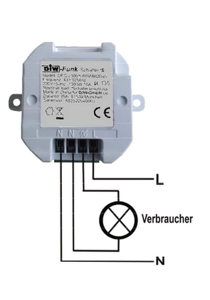 PD-546 DIW-Funk Kit détecteur de mouvement IP44 avec récepteur sans fil encastrable 230 V + interrupteur sans fil