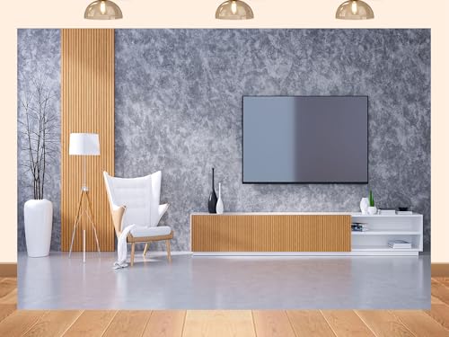 PEKRU 12x10ft Fabric Modern Living Room Photography Backdrop, Gray Concrete