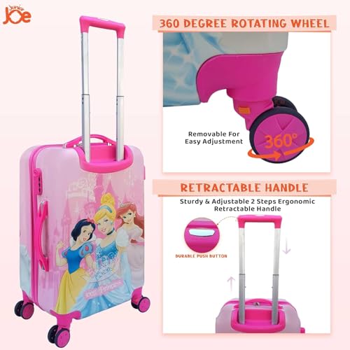 Image of JUNIOR JOE Polycarbonate 24 Inch Kids Suitcase with 4 Wheel Travel Trolley Bag (4 Day Trip)