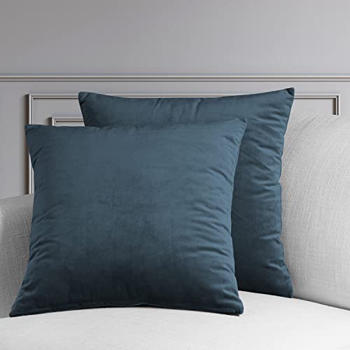 Image of HPD Half Price Drapes Cushion Cover 18 x 18 Heritage Plush Velvet - VPYC-161258-CC18PR - Pair, London Blue
