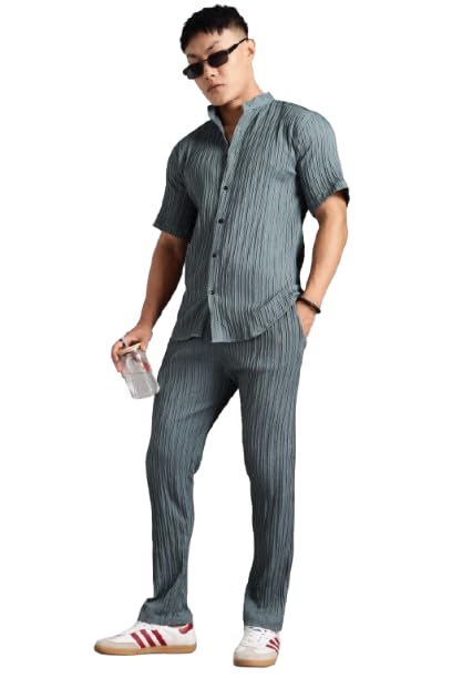 MITLLI Mens Co-ord-Set,Regular wear,Comfort wear || Half Sleeve || Men's Night Suit Pajama Set Grey-image-30