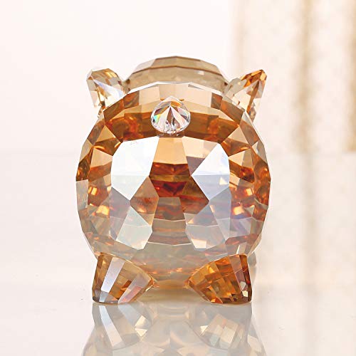 Dojoz Crystal Pig Zodiac Animal Lovely Cute Piggy Craft Decorations For Home Ornaments Collectible Gifts (Gold) #TOP4
