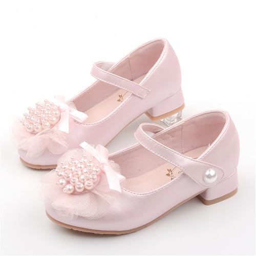 Girls Dress Shoes Mary Jane Flower Girl Low Heels Princess Shoes for Wedding Party 80092