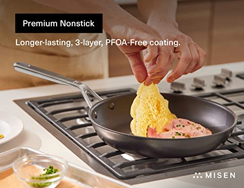 Misen Premium Nonstick Frying Pan 8 Inch - Premium Skillet for Meat, Vegetables, Eggs, and More - Tough, Long Lasting, Non Stick Coating for Easy Cooking and Quick Clean Up