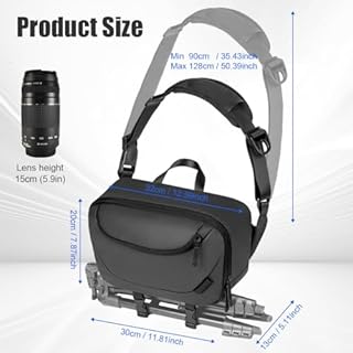 Flintronic Borsa Fotocamera, Impermeabile Antiurto Custodia per Fotocamera Obiettivo, Cinghia Regolabile, Fodera Morbida e Soffice, Leggero Borsa Fotografica, SLR DSLR Obiettivi & Accessori-32*20*13cm