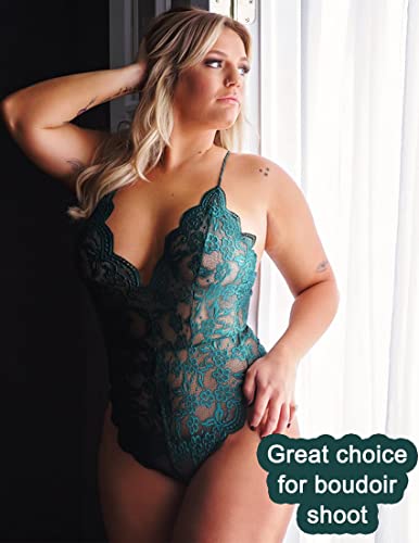 Avidlove Women Teddy Lingerie One Piece Babydoll Mini Bodysuit(Dark Green,L) - Image 3