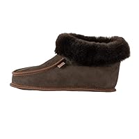 Provellus Slippers for Kids Real German Merino Sheepskin / Leather, brown, 12.5 UK Child