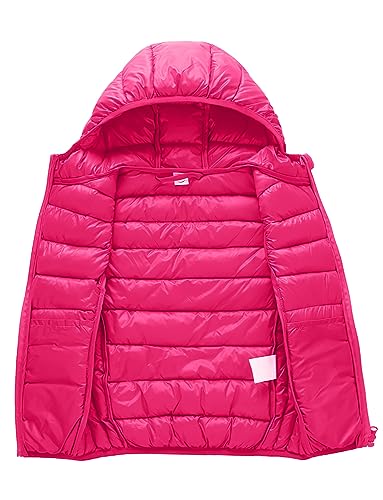 Aivtalk Kids Girls' Packable Lightweight Down Puffer Vest Winter Zipped Hooded Sleeveless Outwear Jacket For 3-4 Years Old Pink #TOP2