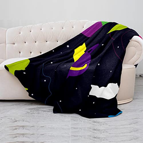 Couverture douce confortable chat espace microfibre lit voyage - 5