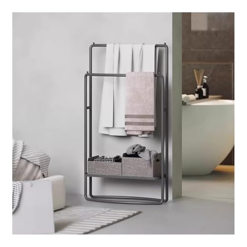 Toalleros para baño sin perforaciones soporte pie negro mate 4