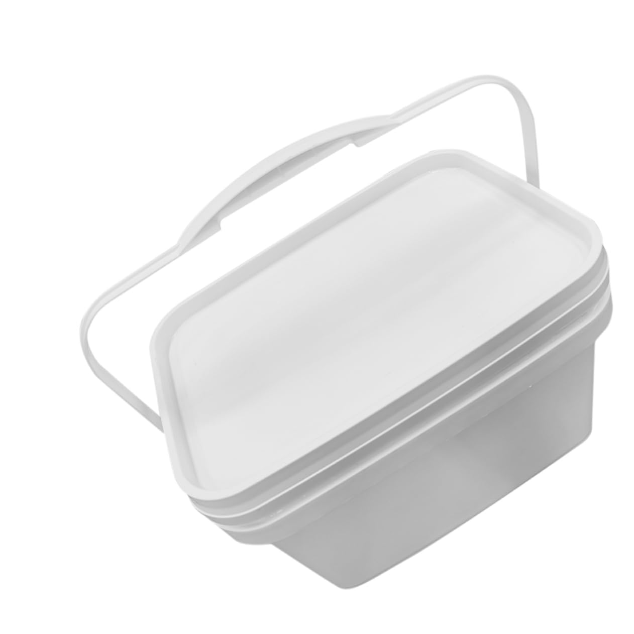HOMSFOU Secchio Contenitore Leggero e Multifunzionale 10l in Pp Bianco con Coperchio e Manico per Pittura per Stoccaggio e Vernici