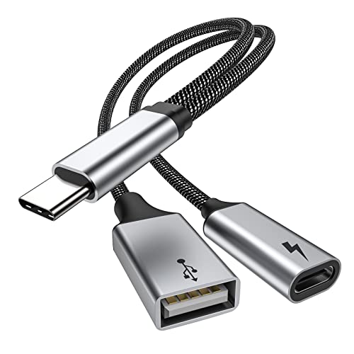 MOGOOD USB C OTG Telefon Splitter USB C Ladeanschluss mit 60W PD,480Mbps, Typ C Adapter 1 zu 2 Kompatibel für Samsung GalaxyS21, Switch, Pi KVM, 3D Drucker, iPhone, MacBook