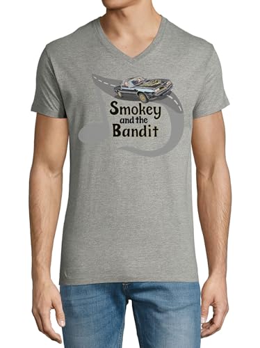 T-shirt de luxe en coton gris The Bandit avec col en V élégant