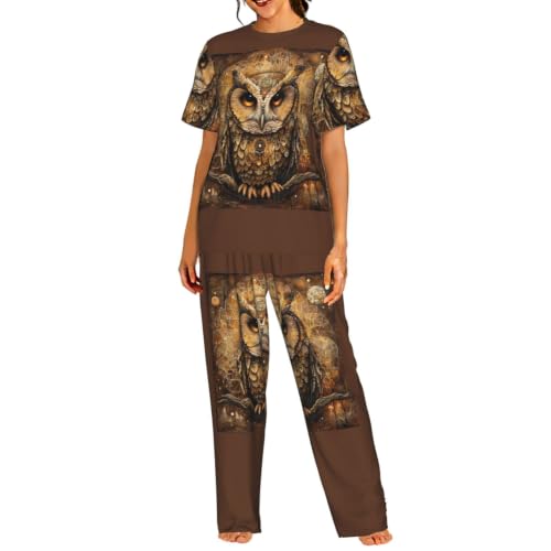Pyjama à manches courtes chouette pour stopper la chaleur nocturne