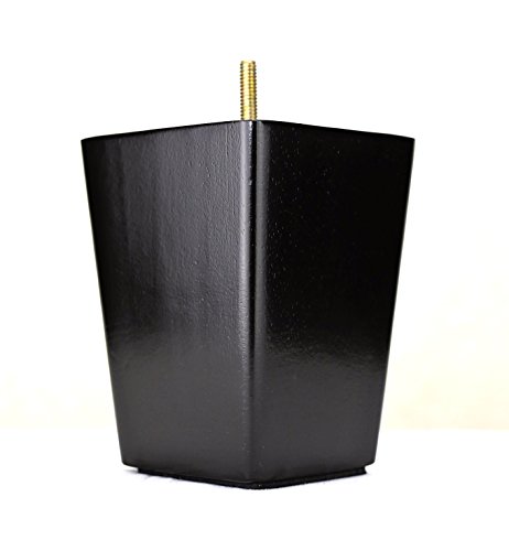 ProFurnitureParts 5" Inch Espresso Finish Square Tapered Wood W/ Anti Skid Pads Set of 4
