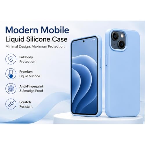 Image of Compatible with iPhone 13 ICE Blue Silicon